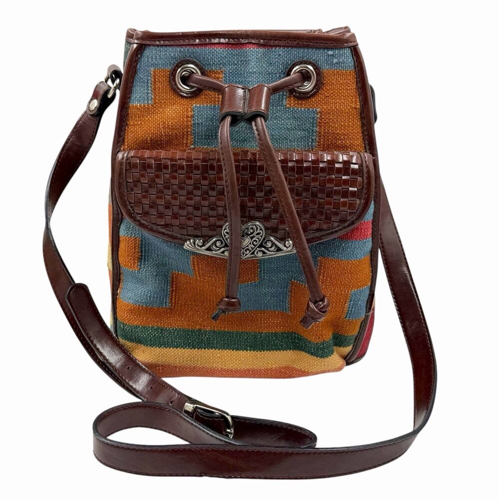 VINTAGE 80s 90s LAURA GAYLE PURSE BAG RETRO BOHO ETHNIC WESTERN KILIM TAPESTRY